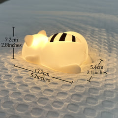 Cute Raccoon Night Light Rechargeable Touch LED Bedside Lamp, Dimmable Table Lamp for Bedroom, Wall & Desk Decor, Kawaii Baby Toy, Aesthetic Gift for Women