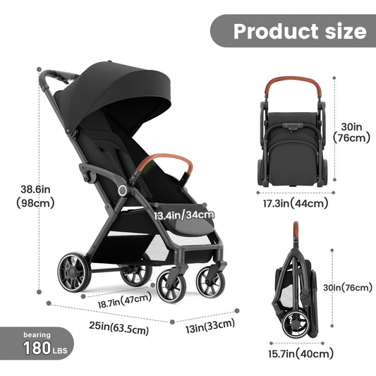 folding Baby Stroller Travel System Toddler Stroller w/Reversible Stroller