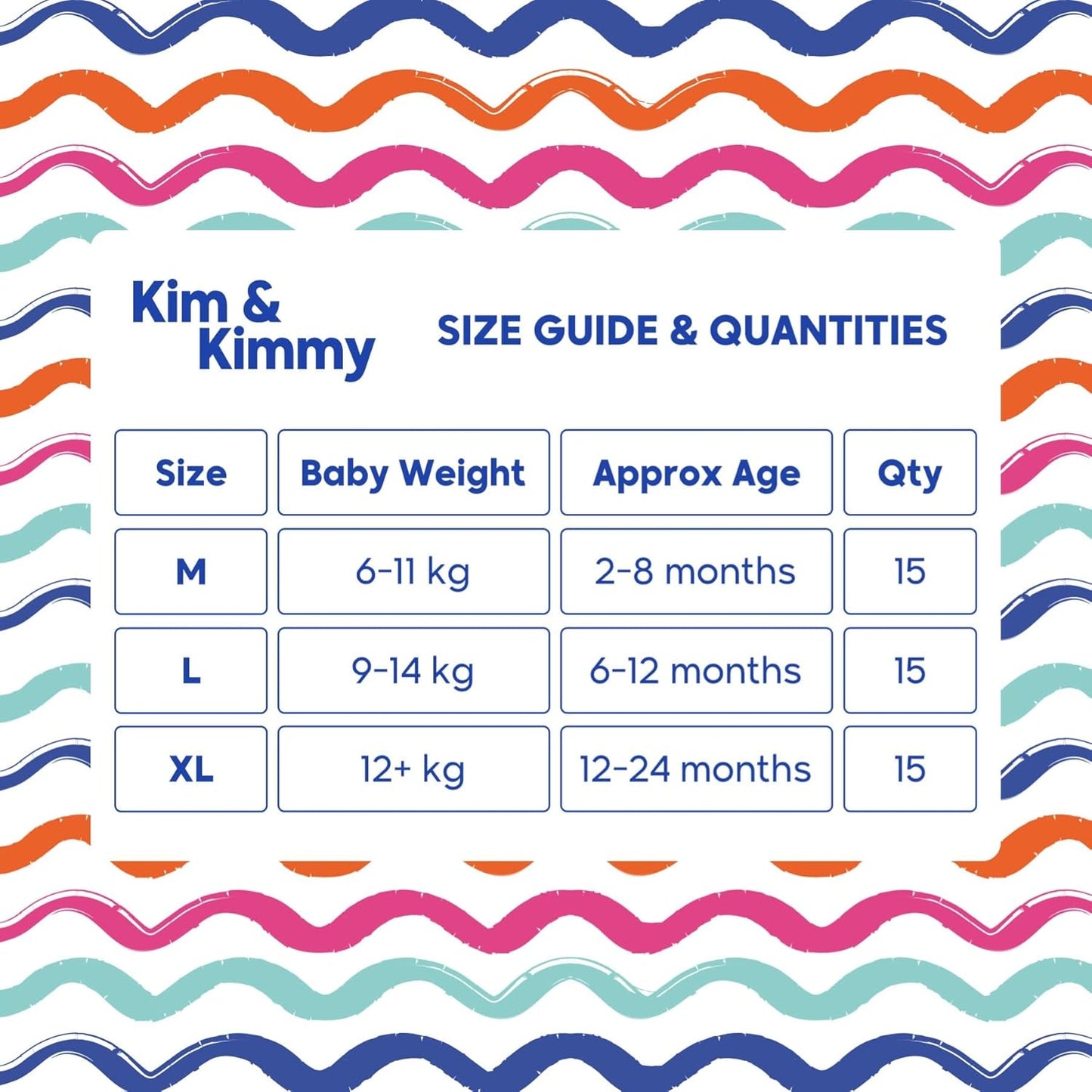 Kim & Kimmy Swim Pants – Baby Swim Diapers 15 pcs
