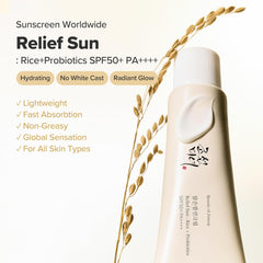 Beauty of Joseon Relief Sun Organic Sunscreen With Rice + Probiotics SPF50+ & PA++++ 50ml