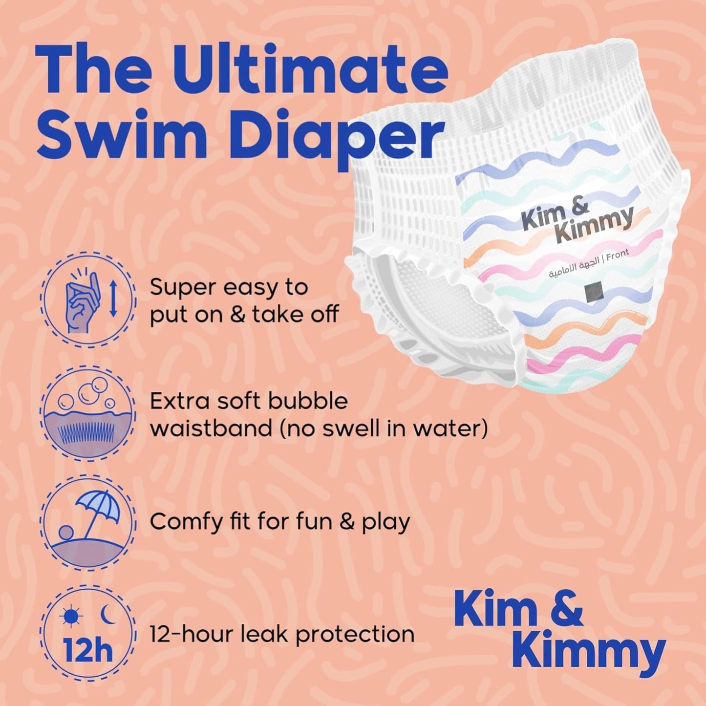Kim & Kimmy Swim Pants – Baby Swim Diapers 15 pcs