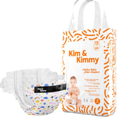 Kim & Kimmy Eco Diapers, Size 3, 6-11 kg, 60 Diapers - 12 Hour Leak Protection, No Rashes, Hypoallergenic, Ultra-Soft & Highly Absorbent - Cruelty Free & Vegan - Funny Icons