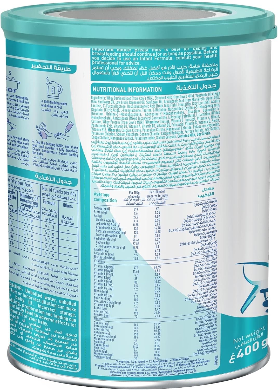 Nestle Nan Optipro 1 Starter Infant Formula β Available in 400g & 800g