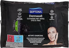 Septona Active Charcoal Eyes & Face Wet Wipes 20S