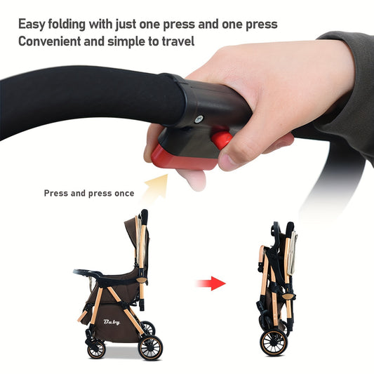 Baby stroller, can sit and lie down, double-sided, high landscape, lightweight folding, newborn children's stroller, baby stroller