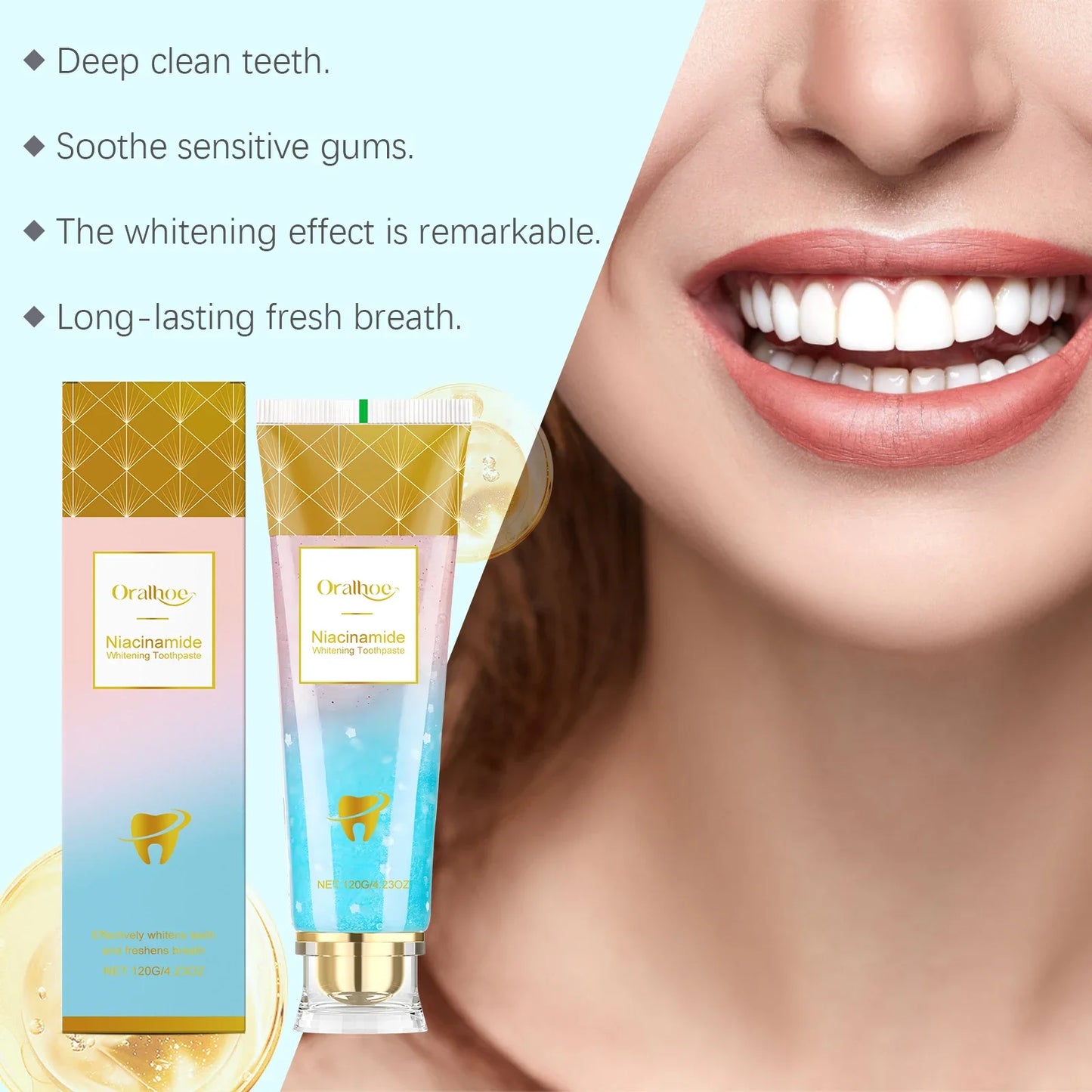 Easy Life Store Niacinamide Whitening Toothpaste Remove Yellow Teeth Smoke Stains Improve Oral Smell Breath Fresh Tooth Bleaching Care Product - Buy Online in UAE | Easy Life Store