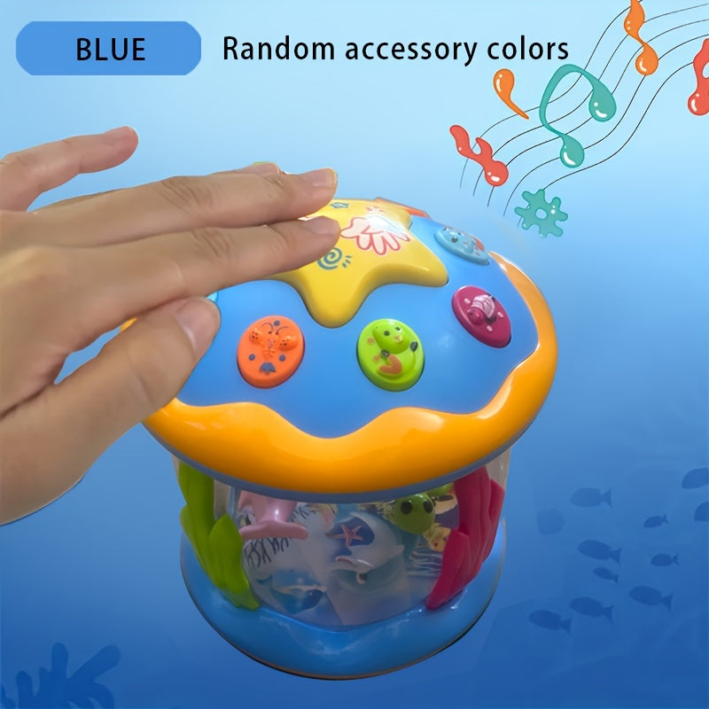 Children's Multifunctional Hand Drum Music Light Sound and Educational Baby Ocean Hand Drum Baby Toy Fun Toy