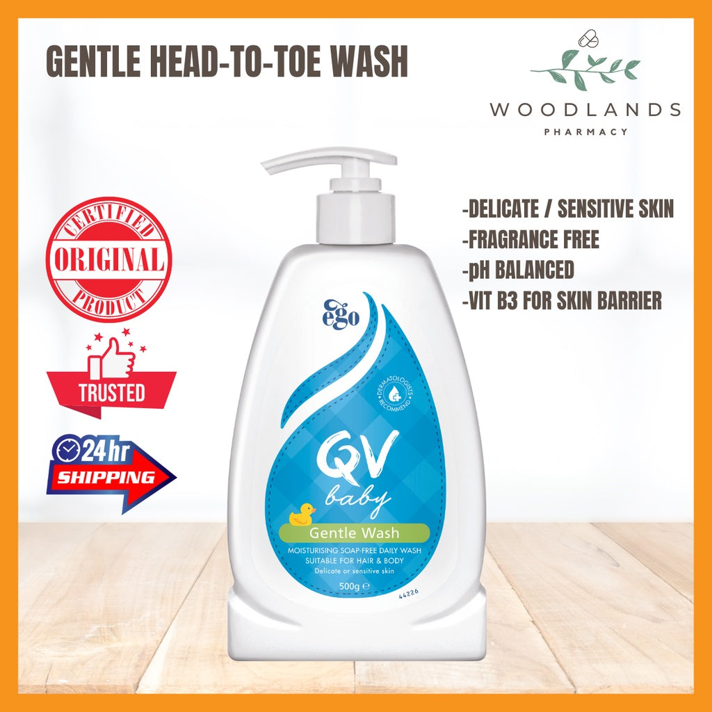 Ego QV Baby Gentle Wash 500g β Mild Soap-Free Cleanser for Sensitive Skin