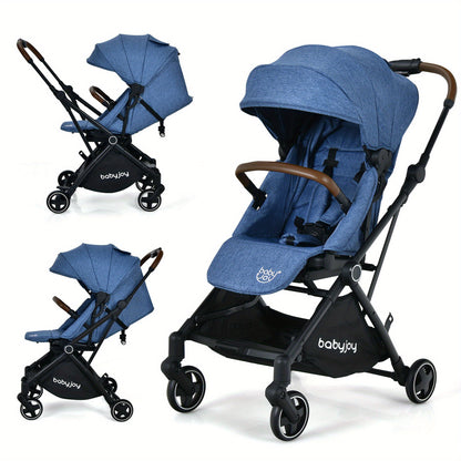 Gymax 2-in-1 Convertible Baby Stroller Pushchair Aluminum w/ Adjustable Canopy Blue
