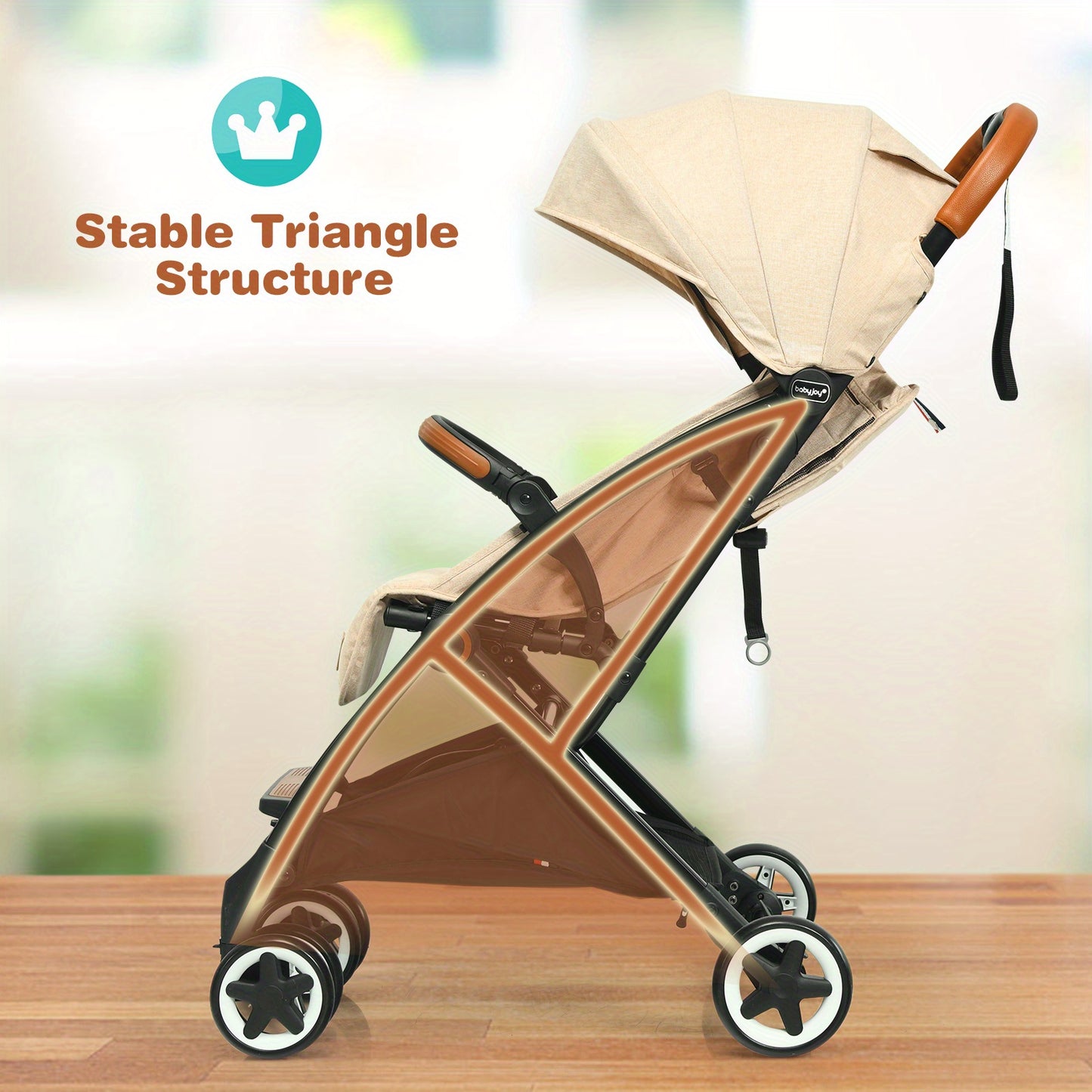 LIFEZEAL Lightweight Baby Stroller Aluminium Frame w/ Net for Travel Beige