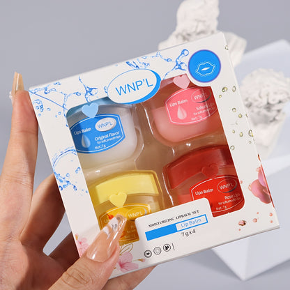 4 PCS Moisturizing Lip Balm Set, Made With Safe Ingredients Lip Balm, Hydrating & Smoothing, Keep All-Day Moisture For Lip, Long-lasting Effect, Christmas And Halloween Gifts