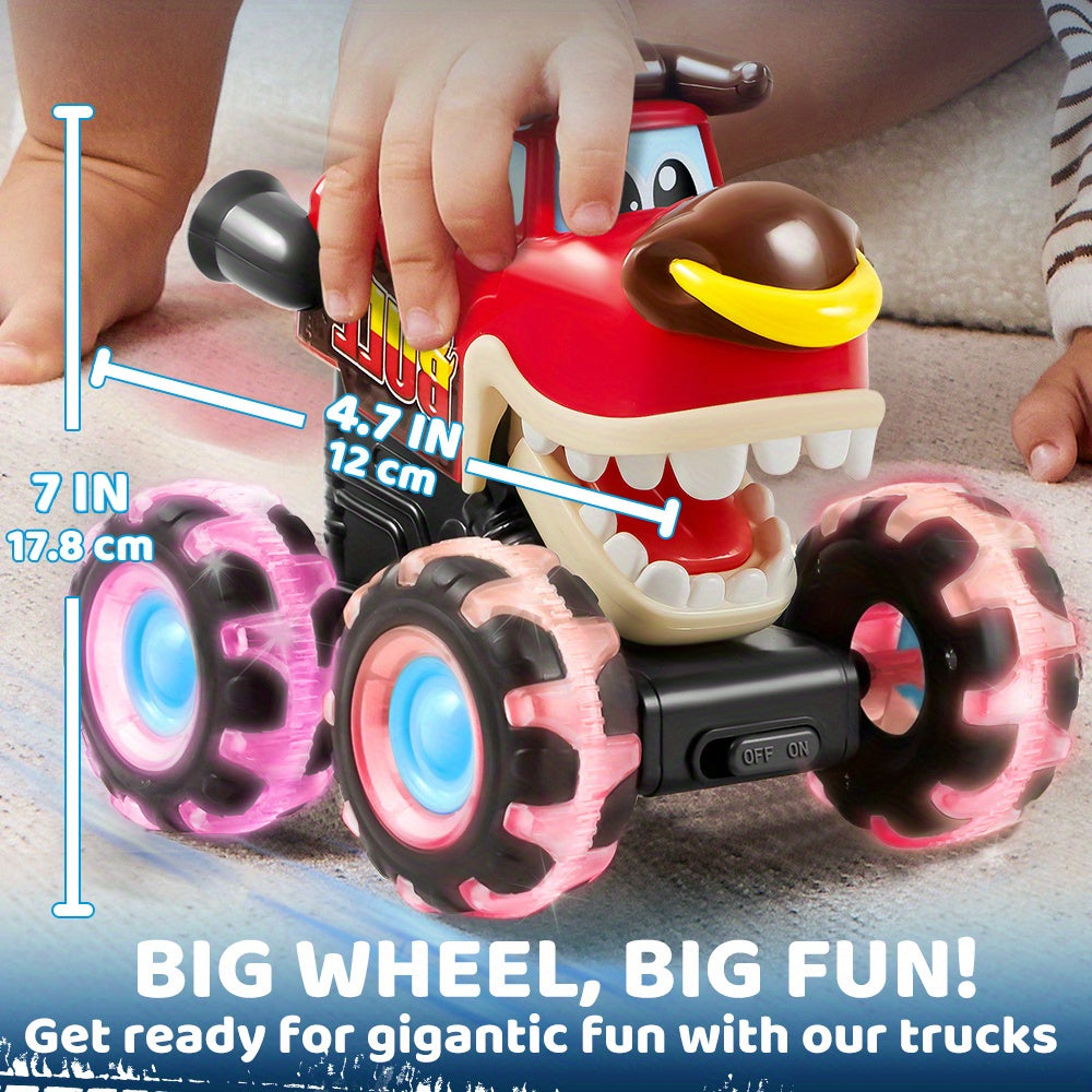 [3 Pack Monster Truck] 3 Pack Monster Truck Toy | Motion Activated Light-Up Cars For Toddlers - Monster Treads Lightning Wheels | Baby Toy Present - Press & Go Cars For Boys Girls Birthday Gifts Easter Basket Stuffer