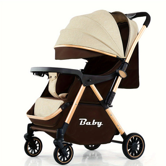 Baby stroller, can sit and lie down, double-sided, high landscape, lightweight folding, newborn children's stroller, baby stroller