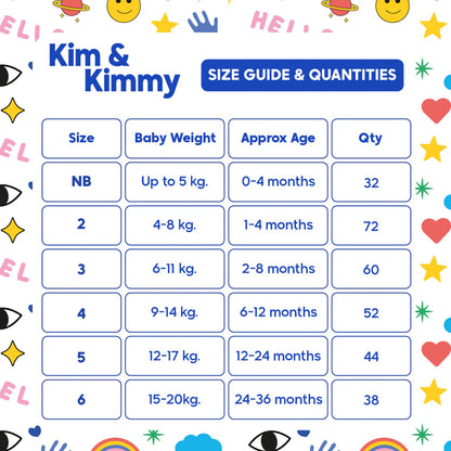 Kim & Kimmy - Size 2 Diapers, 4 - 8kg, qty 72