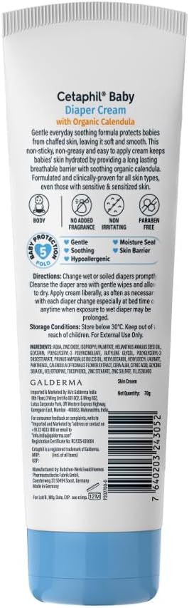 Cetaphil Baby Diaper Cream with Organic Calendula 70g