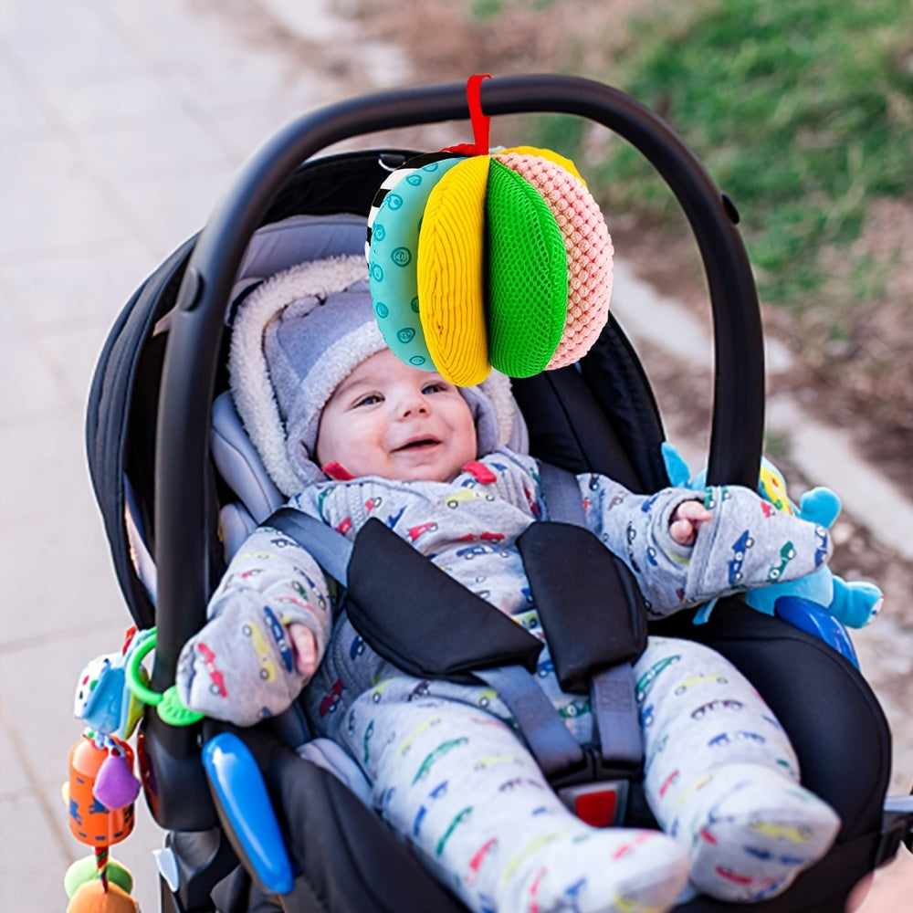 8-in-1 Sensory Balls For Infant Toddlers, Rainbow Fabric Baby Toy For Sensory Development, Toys For Babies 6-12 Months, 8 Different Sensory Tactile Textures With Crinkle Rattle Squeakers