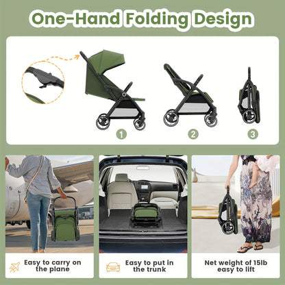 folding Baby Stroller Travel System Toddler Stroller w/Reversible Stroller As Halloween, Christmas Gift