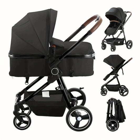 2 in 1 Convertible Baby Stroller Carriage Infant Toddler Toddler Pram Stroller Lightweight Foldable Travel Stroller for Newborn Girl Boy 0-36 Months, As Halloween, Chrismas Gift