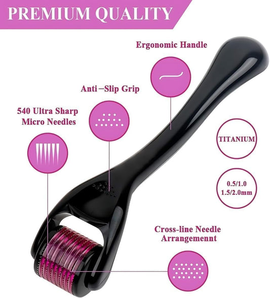 Derma Roller System 0.5mm – Microneedling for Skin &amp; Hair Growth