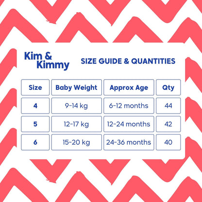 Kim & Kimmy Eco Diaper Pants, Size 4, 9-14 kg, 44 Pants - 12 Hour Leak Protection, No Rashes, Hypoallergenic, Ultra-Soft & Highly Absorbent - Cruelty Free & Vegan - Good Vibes