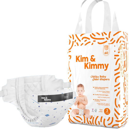 Kim & Kimmy - Size 3 Diapers, 6 - 11kg, qty 60