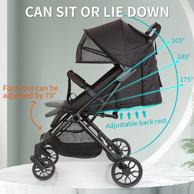 Foldable Pocket Cart, Mesh Baby Stroller, Breathable And Comfortable In Summer, Carbon Steel Frame, Baby Stroller, Wear-Resistant Wheels, As Halloween, Chrismas Gift
