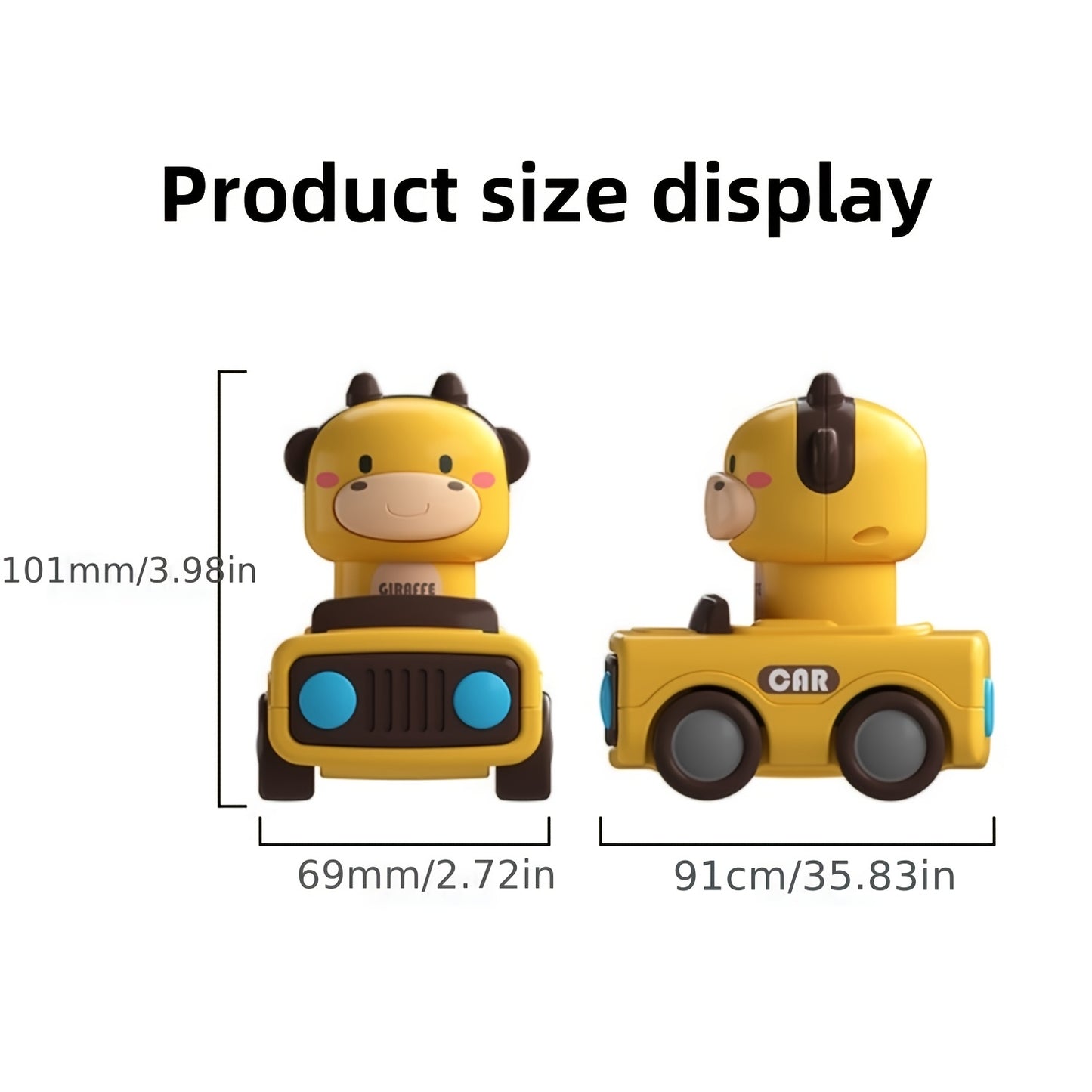 4 Sets Of Push-to-go Inertia Animal Car Children'S Toys, 1-3 Year-old Baby Toy Car, Suitable For Parent-child Interaction Exercise Baby Hand-eye Coordination, Birthday Easter Gifts For Boys And Girls