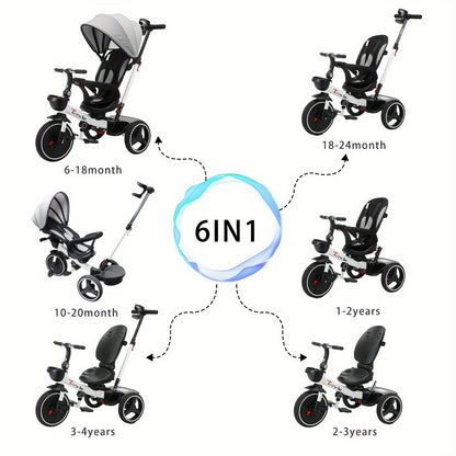 Ubravoo Baby Stroller Tricycle Ride Bike, 360 Degree Rotation Sitting & Lying, Celerity Disassembly & Assembly, 1-5 Years