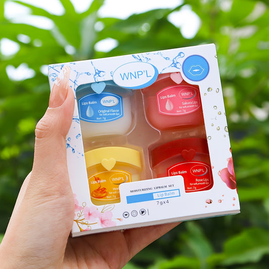 4 PCS Moisturizing Lip Balm Set, Made With Safe Ingredients Lip Balm, Hydrating & Smoothing, Keep All-Day Moisture For Lip, Long-lasting Effect, Christmas And Halloween Gifts