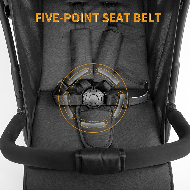 Baby stroller, one click folding, safety guardrail, lightweight foldable portable four-wheel children's handcart, baby umbrella cart, As Halloween, Chrismas Gift