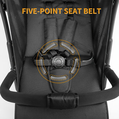 Baby stroller, one click folding, safety guardrail, lightweight foldable portable four-wheel children's handcart, baby umbrella cart, As Halloween, Chrismas Gift