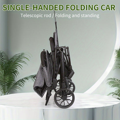 Foldable Pocket Cart, Mesh Baby Stroller, Breathable And Comfortable In Summer, Carbon Steel Frame, Baby Stroller, Wear-Resistant Wheels, As Halloween, Chrismas Gift