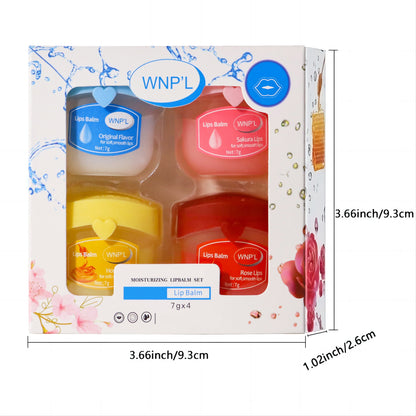 4 PCS Moisturizing Lip Balm Set, Made With Safe Ingredients Lip Balm, Hydrating & Smoothing, Keep All-Day Moisture For Lip, Long-lasting Effect, Christmas And Halloween Gifts