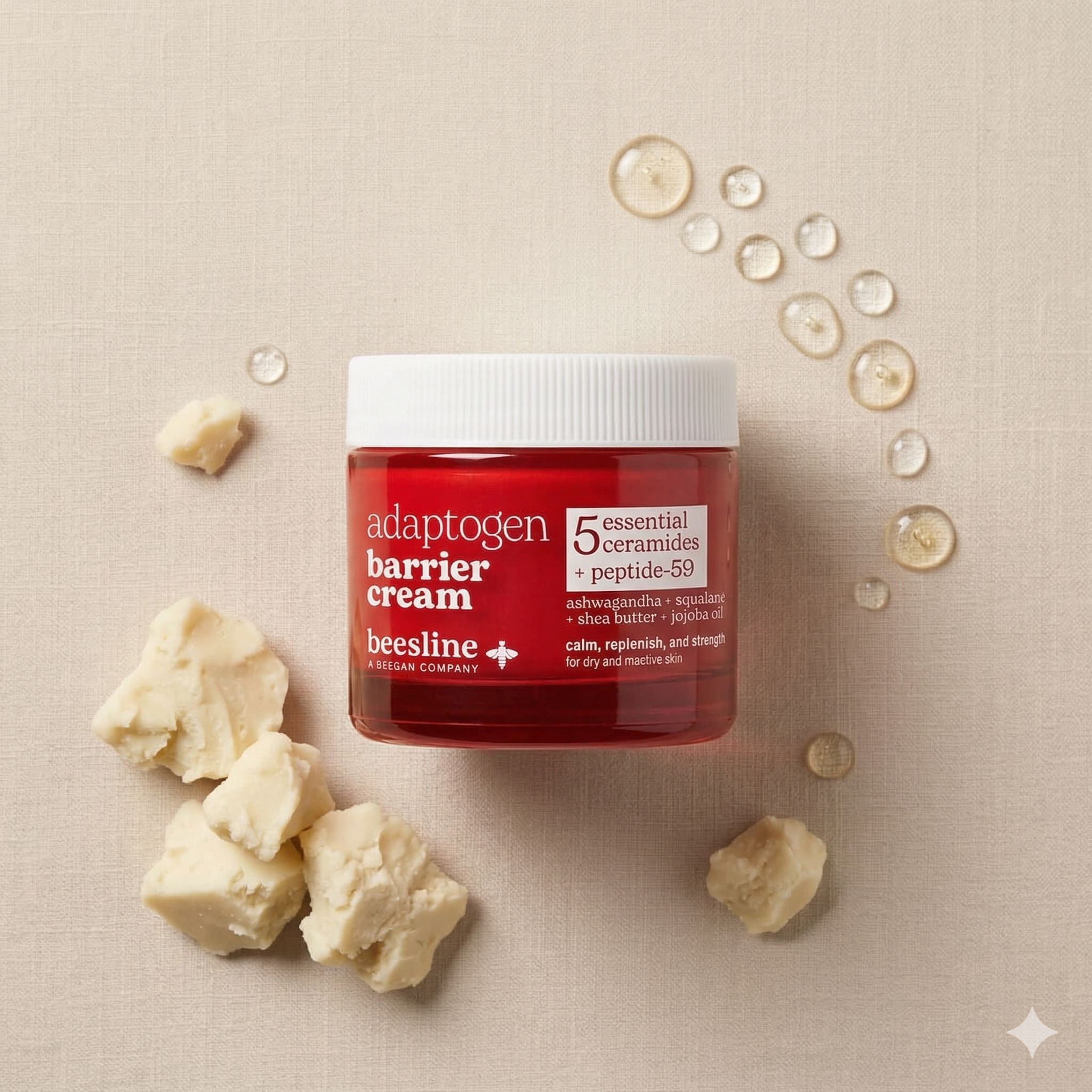 Beesline Adaptogen Barrier Cream 50ml jar for dry and reactive skin