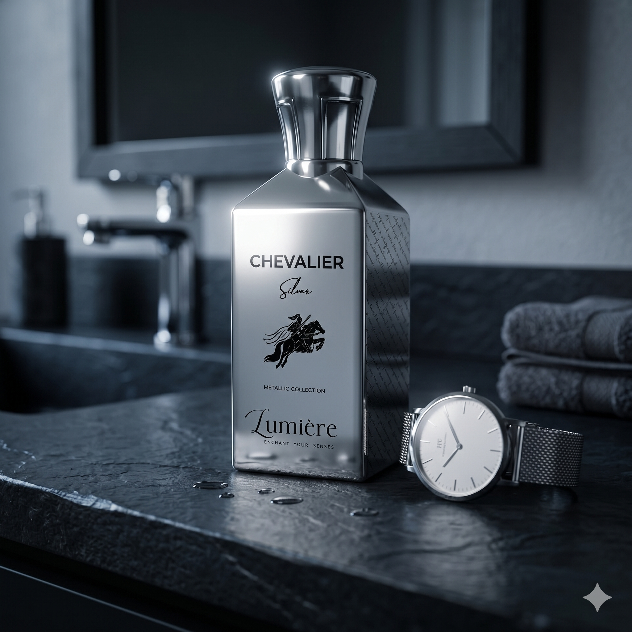 Lumiere Silver Grasse Perfume 100ml Chevalier Metallic Collection Bottle