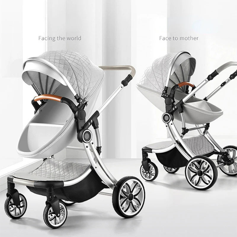 Baby Stroller 2 in 1 Can Sit Can Lie Baby Pram High Landscape bidirectional Baby Pram Shock absorption four wheels stroller
