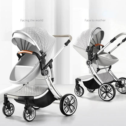 Baby Stroller 2 in 1 Can Sit Can Lie Baby Pram High Landscape bidirectional Baby Pram Shock absorption four wheels stroller