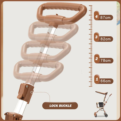 Baby Stroller for Toddler One-click Folding Lightweight Stroller Two-ways Baby Strolling Cart with Canopy Swivel Front Wheel