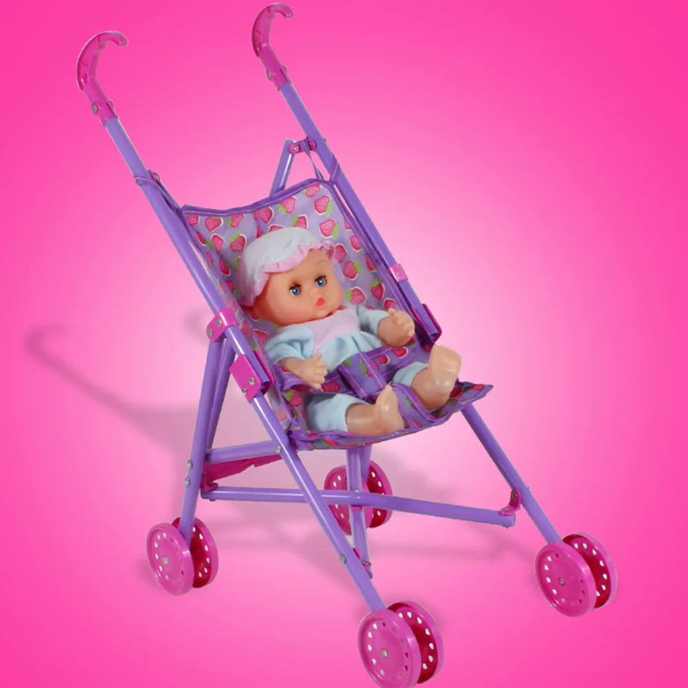 Baby Doll Stroller with 10 Inch Doll Baby Stroller for Dolls Toy Stroller for Baby Dolls for Little Girls Boys and Kids