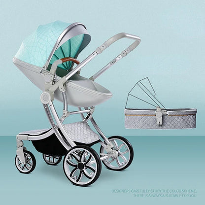 Baby Stroller 2 in 1 Can Sit Can Lie Baby Pram High Landscape bidirectional Baby Pram Shock absorption four wheels stroller