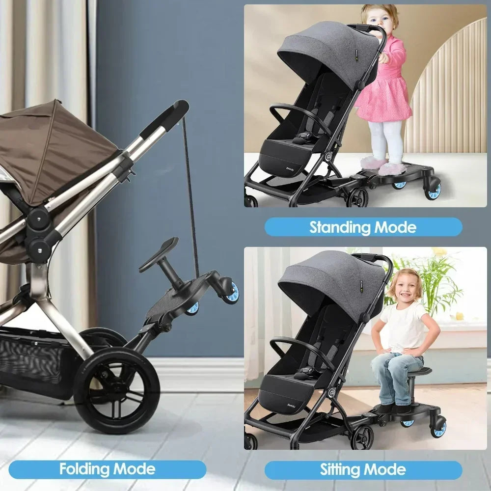 Upgrade Your Stroll with A 2-in-1 Sit and Stand Stroller Board for Second Baby - Compatible with Most Baby Strollers