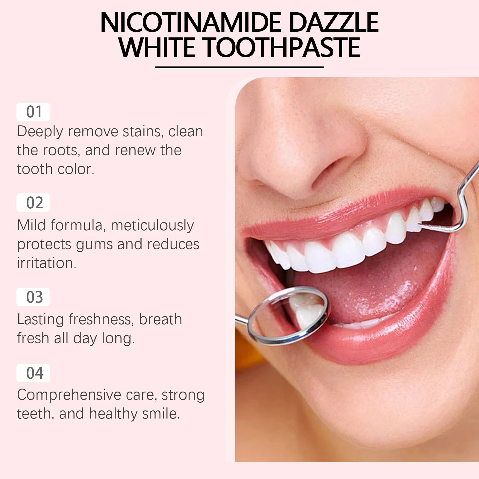 Easy Life Store Niacinamide Whitening Toothpaste Remove Yellow Teeth Smoke Stains Improve Oral Smell Breath Fresh Tooth Bleaching Care Product  - Buy Online in UAE | Easy Life Store