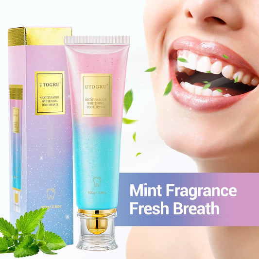 Easy Life Store 100g Niacinamide Whitening Toothpaste Refreshing Clean Teeth For Men And Women Fresh Breath Toothpaste To Remove Tooth Stains 100g - Buy Online in UAE | Easy Life Store