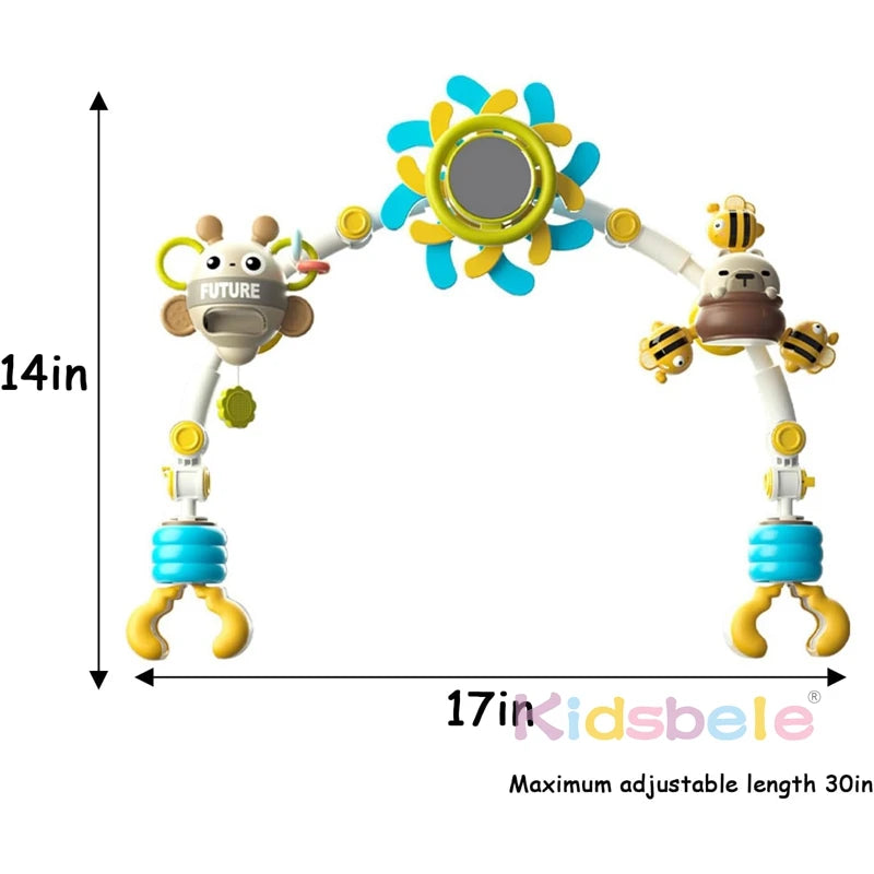 Baby Stroller Arch Toy With Spinning Baby Adjustable Stroller Mobile Toys For Newborns Toddlers Crib Gift Infant Sensory Toys