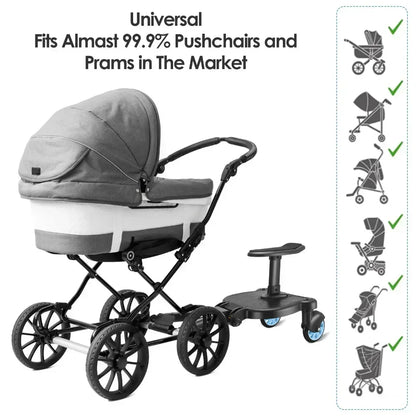 Upgrade Your Stroll with A 2-in-1 Sit and Stand Stroller Board for Second Baby - Compatible with Most Baby Strollers