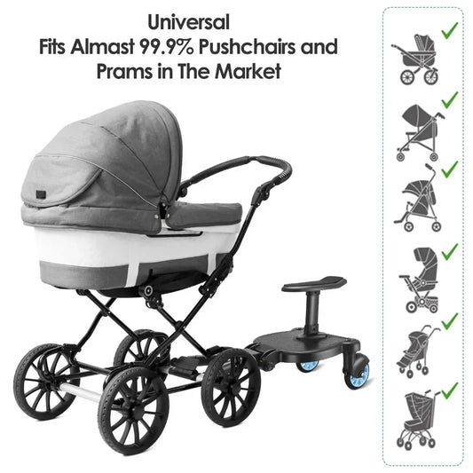 Upgrade Your Stroll with A 2-in-1 Sit and Stand Stroller Board for Second Baby - Compatible with Most Baby Strollers