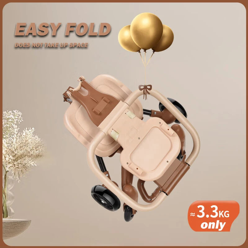 Baby Stroller for Toddler One-click Folding Lightweight Stroller Two-ways Baby Strolling Cart with Canopy Swivel Front Wheel