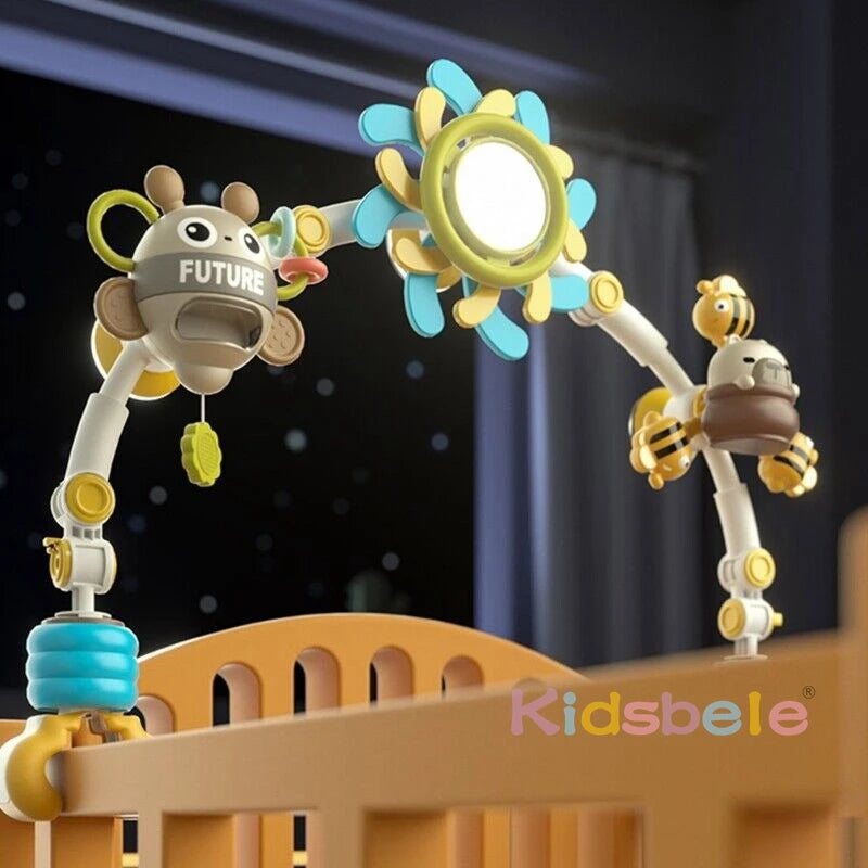 Baby Stroller Arch Toy With Spinning Baby Adjustable Stroller Mobile Toys For Newborns Toddlers Crib Gift Infant Sensory Toys