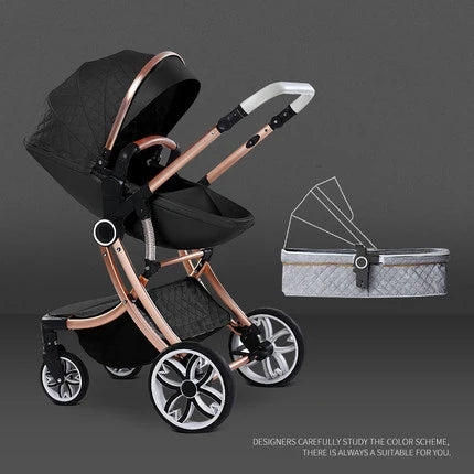 Baby Stroller 2 in 1 Can Sit Can Lie Baby Pram High Landscape bidirectional Baby Pram Shock absorption four wheels stroller