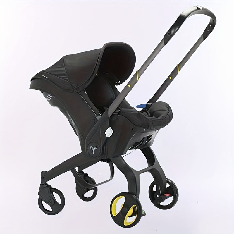 4-in-1 Baby Stroller | Adjustable Pushchair With Canopy | Compact Foldable Infant Carriage | 39 Inch Height, 23.6 Inch Depth, 17.3 Inch Width | Comfortable Pram For Travel And Outdoor Use